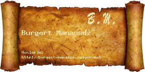 Burgert Manassé névjegykártya